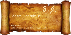 Beitz Jordán névjegykártya